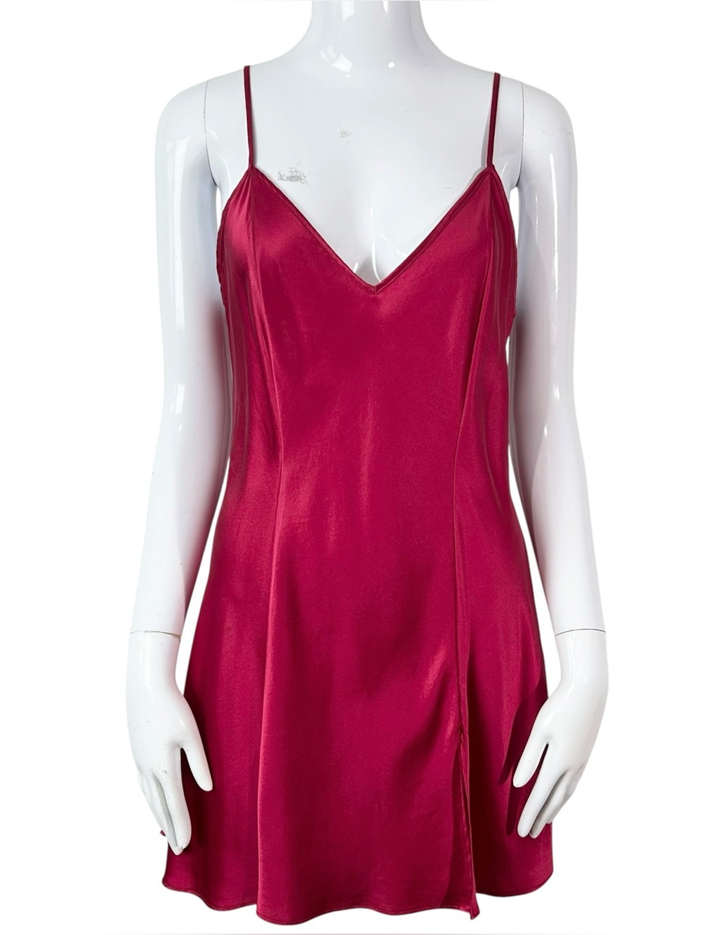 Victoria’s Secret Vintage 100% Silk Chemise Slip Dress Deep Red Size: Medium